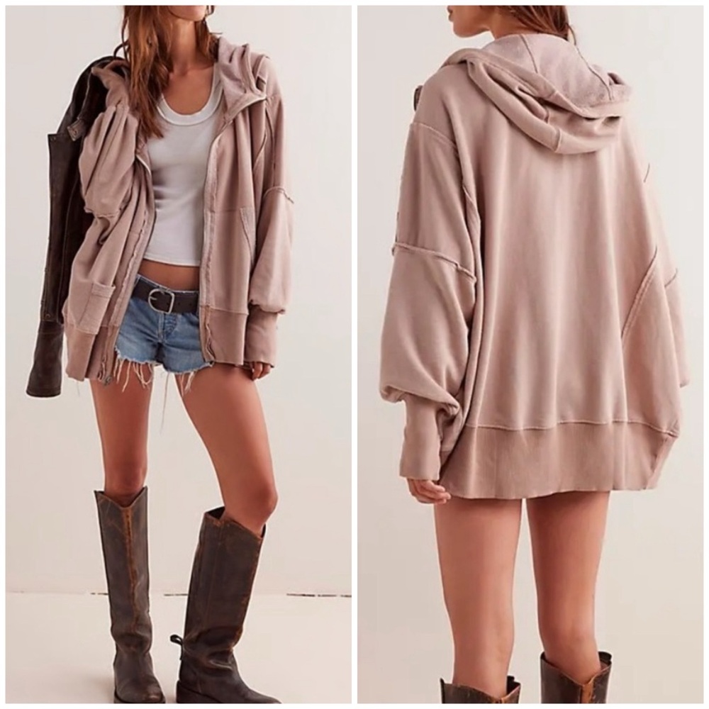 NWOT Free People We The Free Camden Hoodie - cashmere tan - Medium